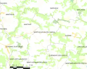Poziția localității Saint-Sulpice-d'Excideuil