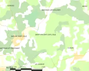 Poziția localității Saint-Vincent-sur-l'Isle