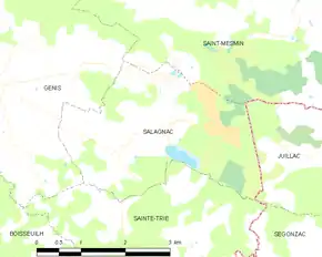 Poziția localității Salagnac