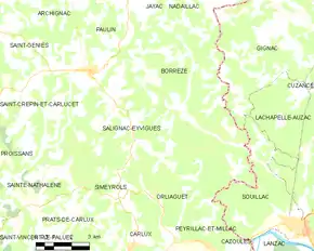 Poziția localității Salignac-Eyvigues