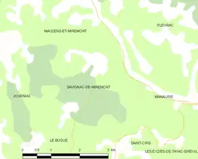 Poziția localității Savignac-de-Miremont