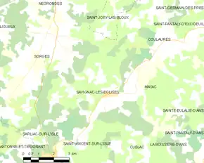 Poziția localității Savignac-les-Églises