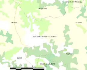 Poziția localității Sencenac-Puy-de-Fourches