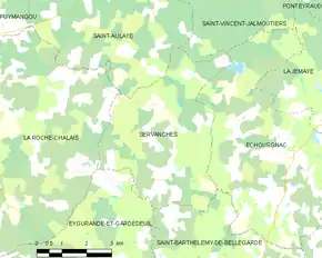 Poziția localității Servanches