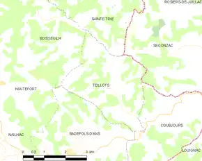 Poziția localității Teillots