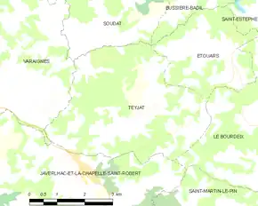 Poziția localității Teyjat