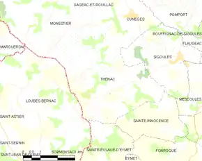 Poziția localității Thénac