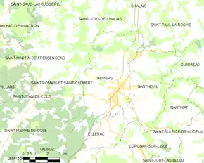 Poziția localității Thiviers