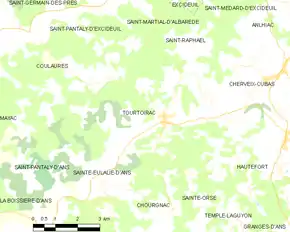 Poziția localității Tourtoirac