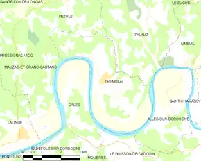Poziția localității Trémolat