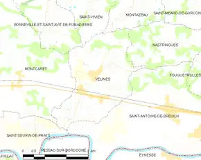 Poziția localității Vélines