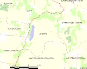 Poziția localității Vendoire