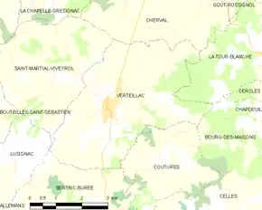 Poziția localității Verteillac