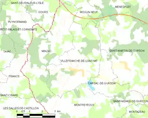 Poziția localității Villefranche-de-Lonchat