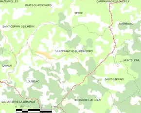 Poziția localității Villefranche-du-Périgord