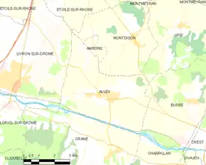 Poziția localității Allex