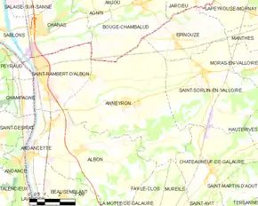 Poziția localității Anneyron