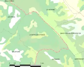 Poziția localității La Bâtie-des-Fonds