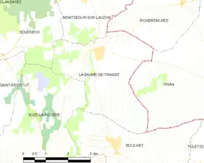 Poziția localității La Baume-de-Transit