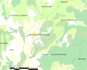 Poziția localității Beaufort-sur-Gervanne
