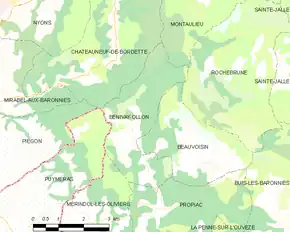 Poziția localității Bénivay-Ollon