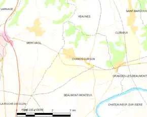 Poziția localității Chanos-Curson