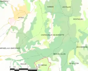 Poziția localității Châteauneuf-de-Bordette