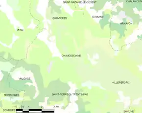 Poziția localității Chaudebonne