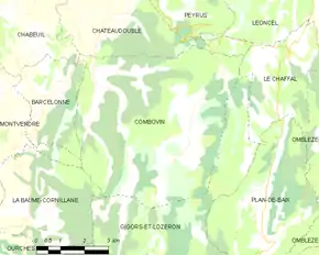 Poziția localității Combovin