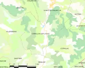 Poziția localității Cornillon-sur-l'Oule