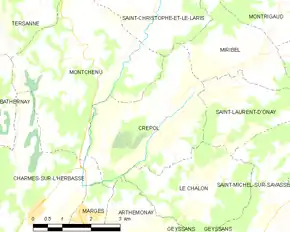 Poziția localității Crépol