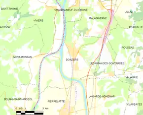 Poziția localității Donzère