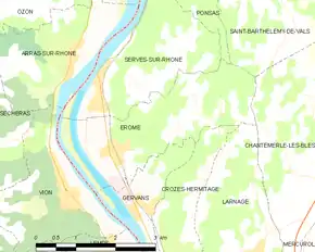 Poziția localității Érôme