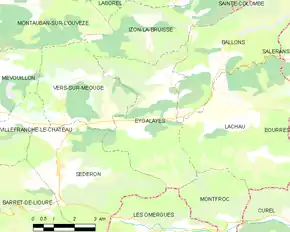 Poziția localității Eygalayes