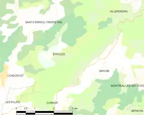 Poziția localității Eyroles