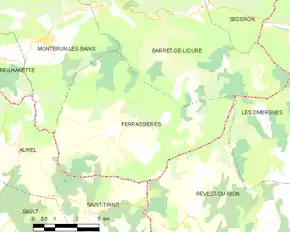 Poziția localității Ferrassières