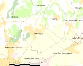 Poziția localității Génissieux