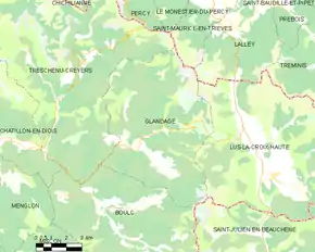 Poziția localității Glandage