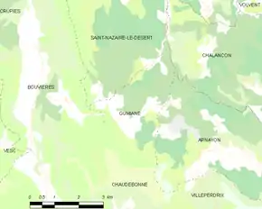 Poziția localității Gumiane