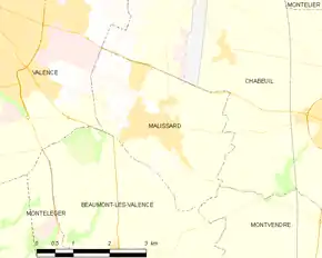 Poziția localității Malissard