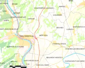 Poziția localității Mercurol