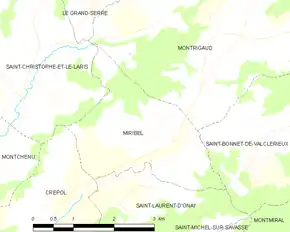 Poziția localității Miribel