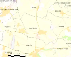 Poziția localității Montélier