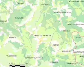 Poziția localității La Motte-Chalancon