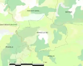 Poziția localității Pennes-le-Sec
