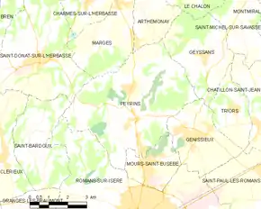 Poziția localității Peyrins