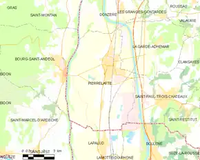 Poziția localității Pierrelatte
