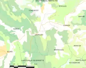Poziția localității Les Pilles