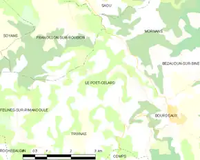 Poziția localității Le Poët-Célard