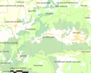 Poziția localității Le Poët-Laval